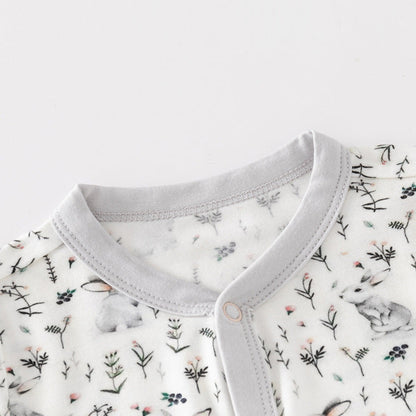 Baby Print Pattern Thin Style Short Sleeves Rompers