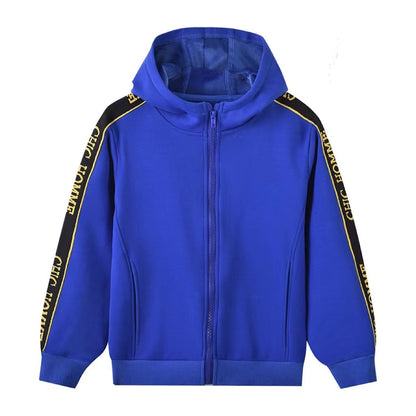 Baby Boy Slogan Printed Tape Patched Pattern Solor Color Casual Coat