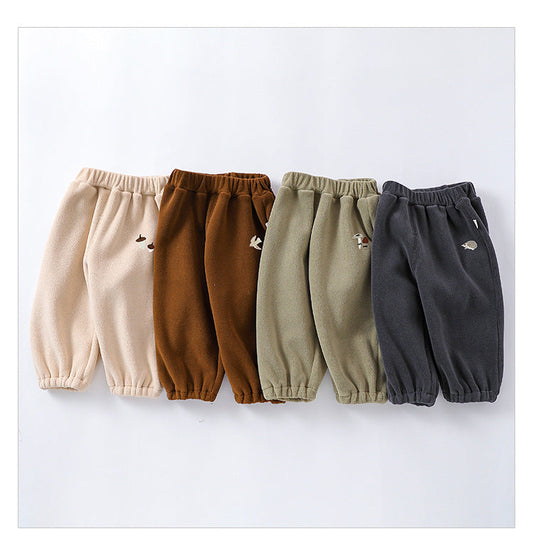 Infant Baby Kids Boys And Girls 4-Colors Orlon Fleece Winter Pants