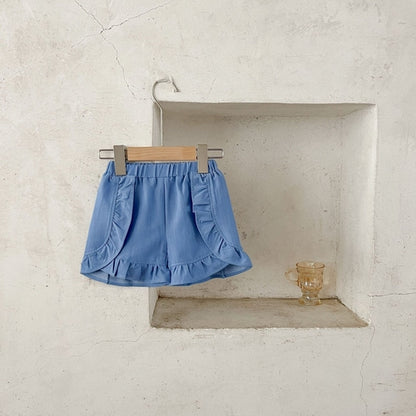 Baby Girl White Blouses With Denim Shorts Sets