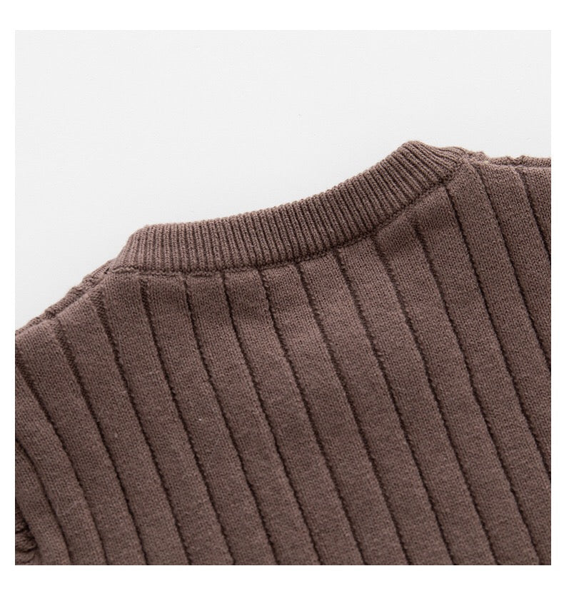Baby Solid Color Long Sleeve O-Neck Pullover Sweater