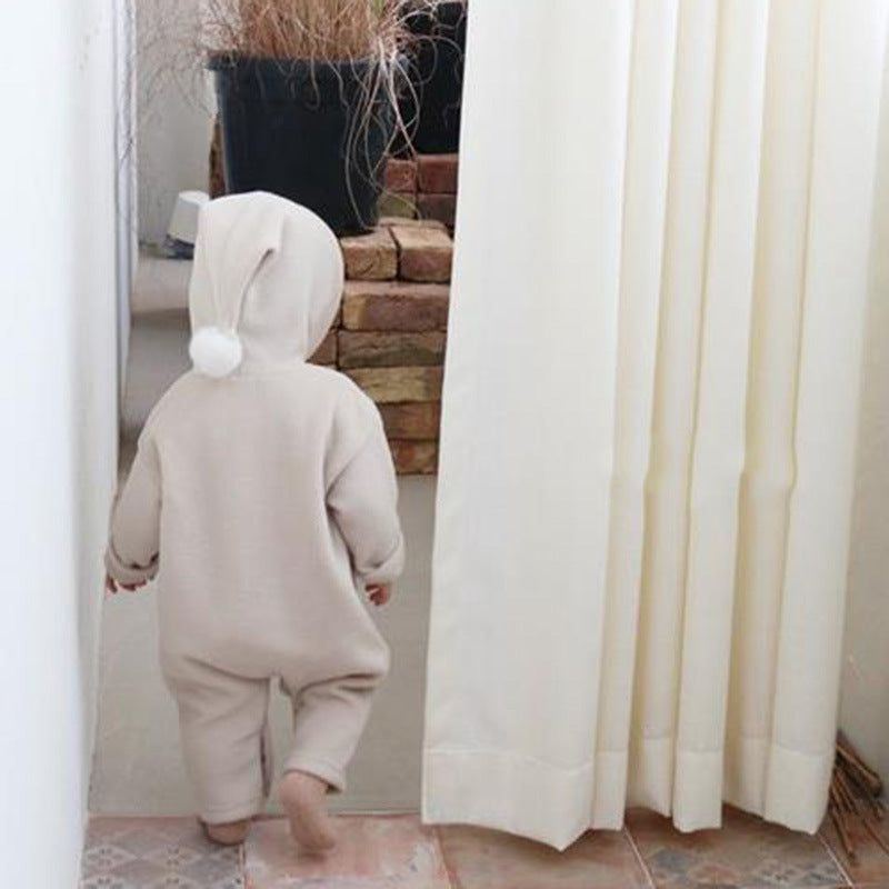 Cute Fashion Fleece Solid Color Warm Rompers
