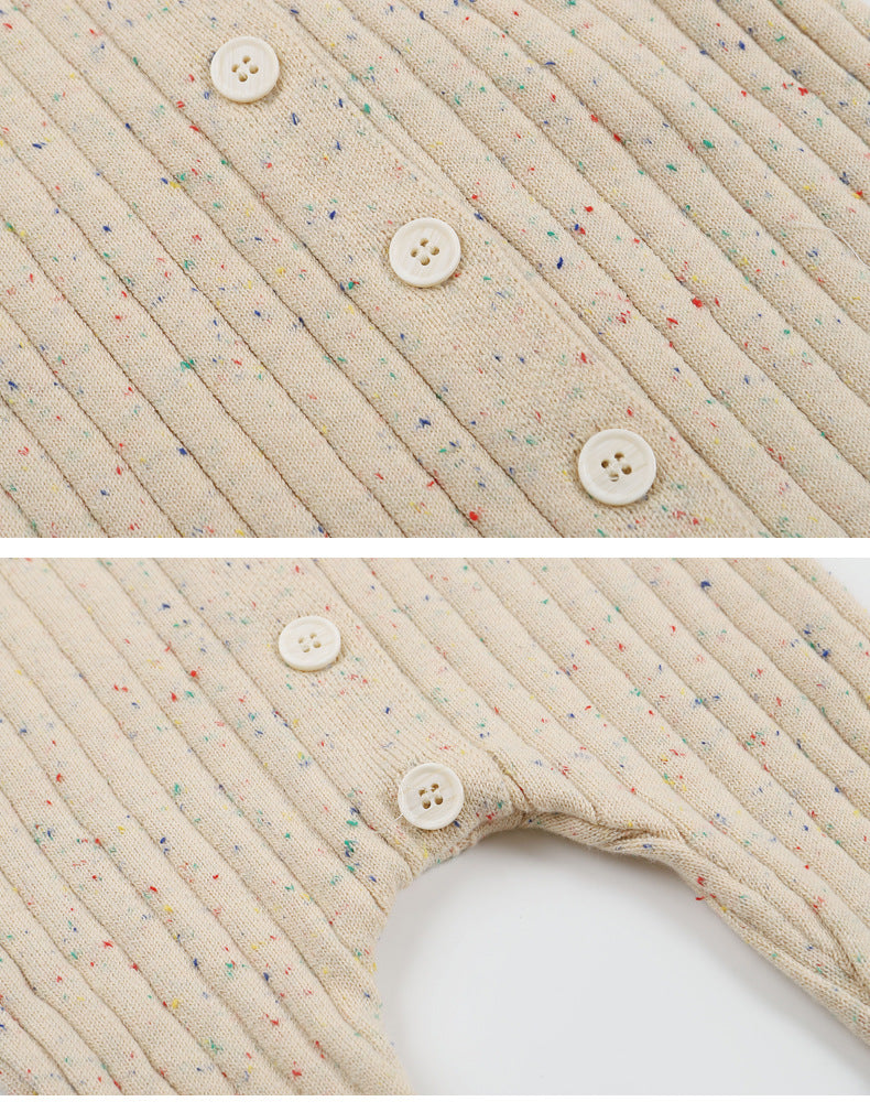 New Arrival Baby Cotton Knitting Solid Color Colorful Dots Cozy Romper