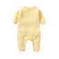 Baby Solid Color Long Sleeve Soft Cotton Rompers Home Clothes