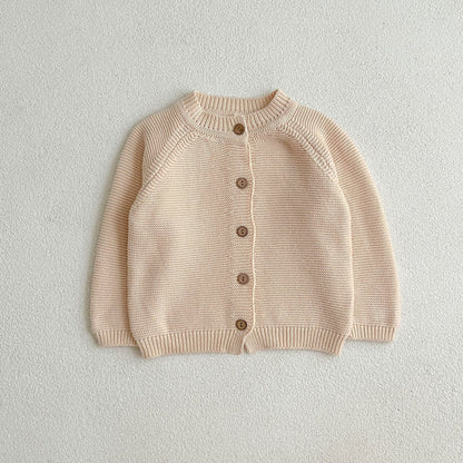 Autumn Round Neck Single Breasted Knitted Cardigan