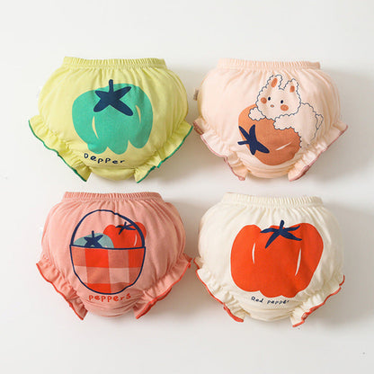 Baby Girl Embroidered Pattern Lace Design Panties 1 Bag=4 Pieces