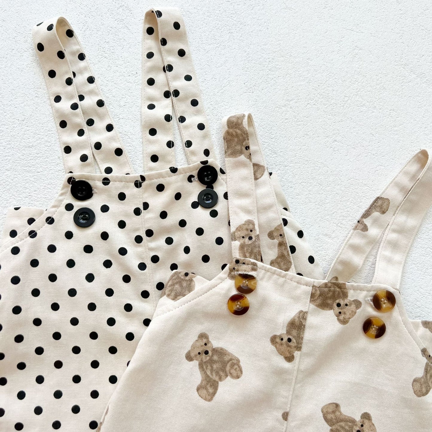 Baby Girls Bear Print Top Combo Overalls In Sets