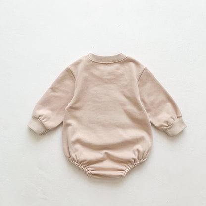 Baby Solid Color Cartoon Embroidered Design Long Sleeve Triangle