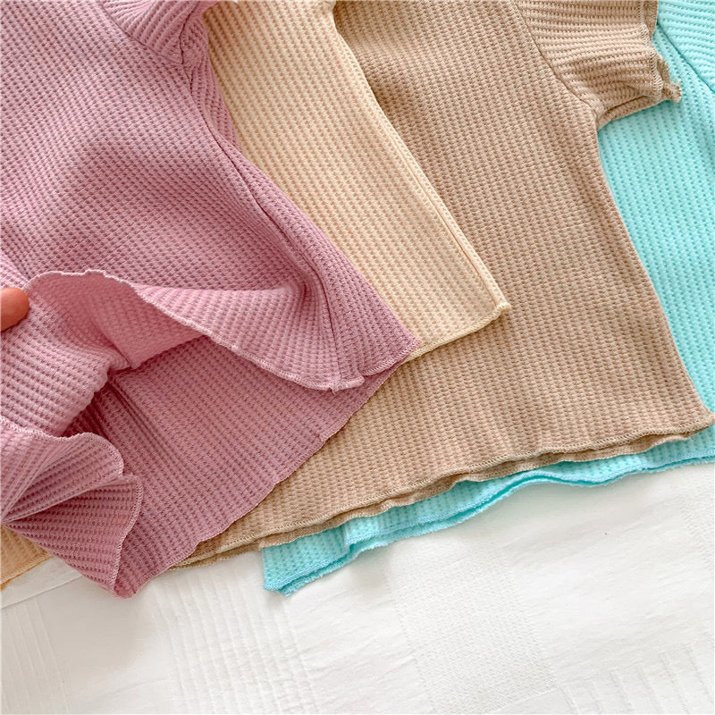 Baby Solid Color Soft Cotton Home Clothes Sets