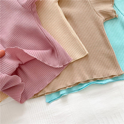 Baby Solid Color Soft Cotton Home Clothes Sets