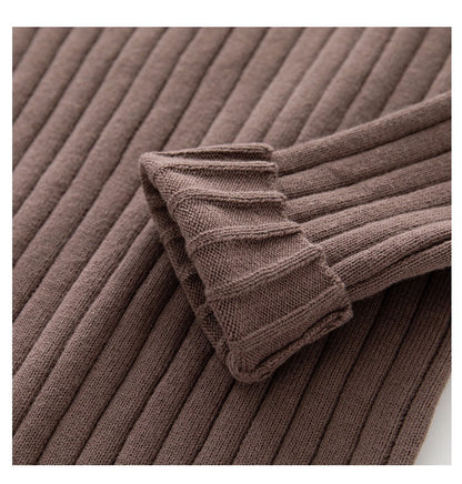 Baby Solid Color Long Sleeve O-Neck Pullover Sweater