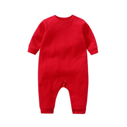 Baby Solid Color Long Sleeve Soft Cotton Rompers Home Clothes