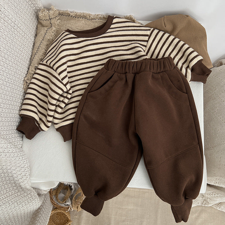 Baby Solid Color New Winter Kindergarden Thickened Pants
