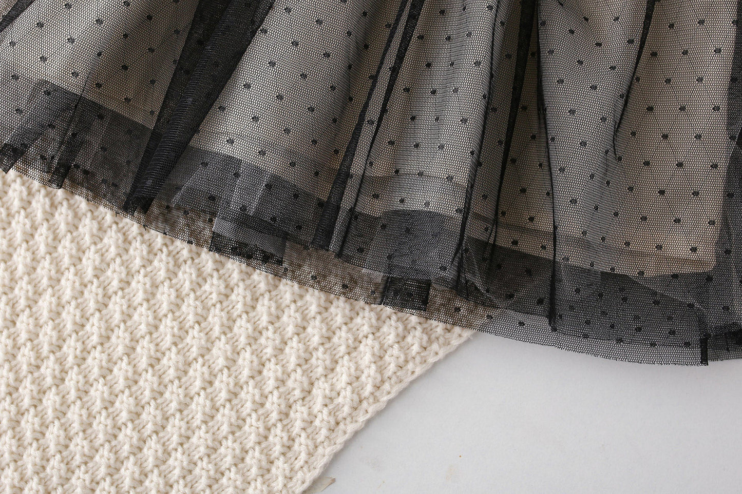 Baby Girl Polka Dot Mesh Overlay Design Patchwork Princess Dress