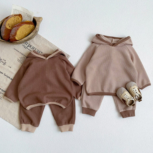 Autumn Waffle Knitted Fabric 2 Pieces Sets