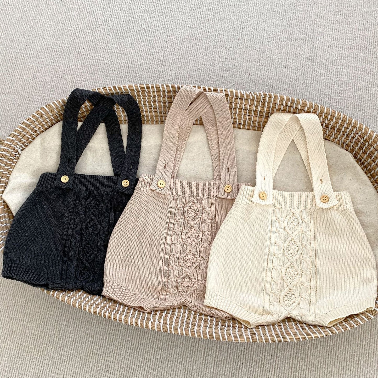 Autumn Solid Color Knitted Overalls Quality