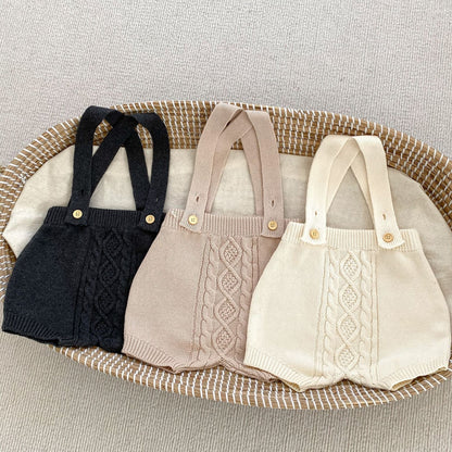 Autumn Solid Color Knitted Overalls Quality