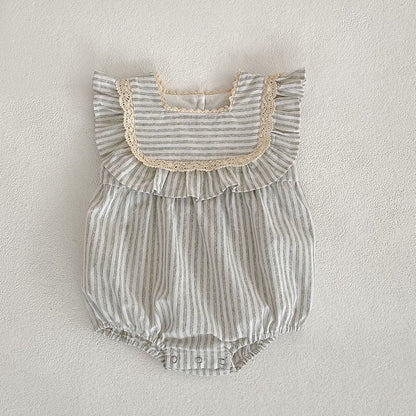 Baby Striped Pattern Sleeveless Princess Dress & Onesies