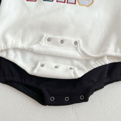 Baby Slogan Pattern Long Sleeve Soft Cotton Thickened Bodysuit