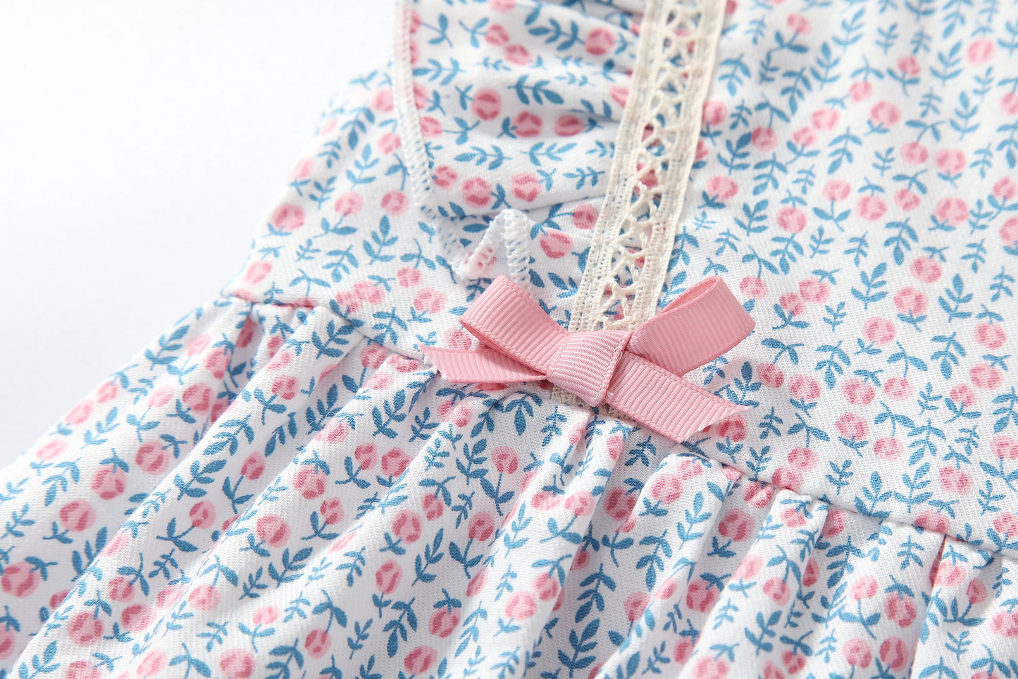 Baby Girls Floral Print Sleeveless Dress Combo Pink Solid Pants With