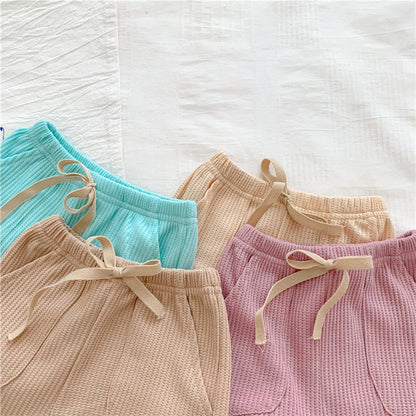 Baby Solid Color Soft Cotton Home Clothes Sets