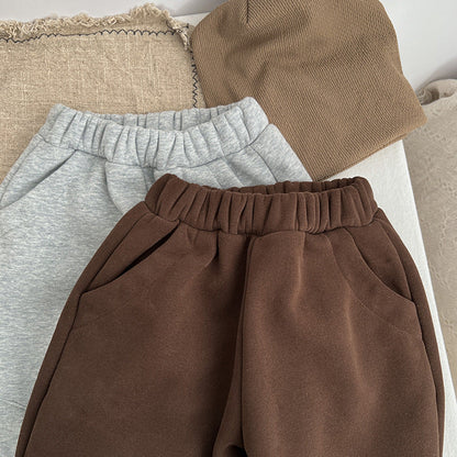 Baby Solid Color New Winter Kindergarden Thickened Pants