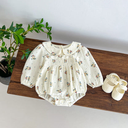 Ditsy Flower Pattern Doll Neck Onesies