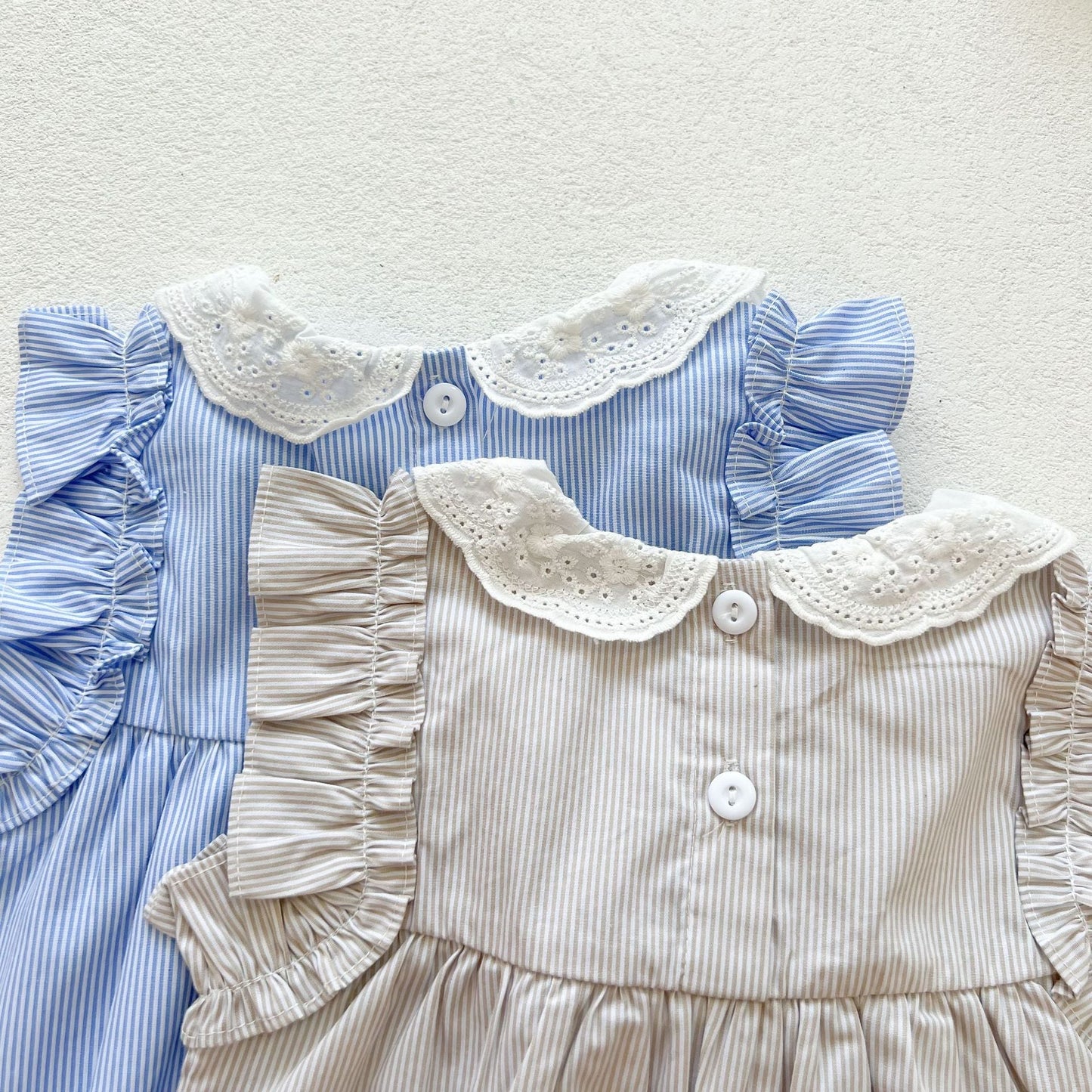 Baby Girls Sleeveless Stripped Romper