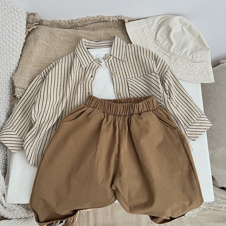 Baby Simply Style Solid Color Loose Spring Pants