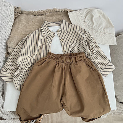 Baby Simply Style Solid Color Loose Spring Pants