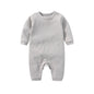 Baby Solid Color Long Sleeve Soft Cotton Rompers Home Clothes