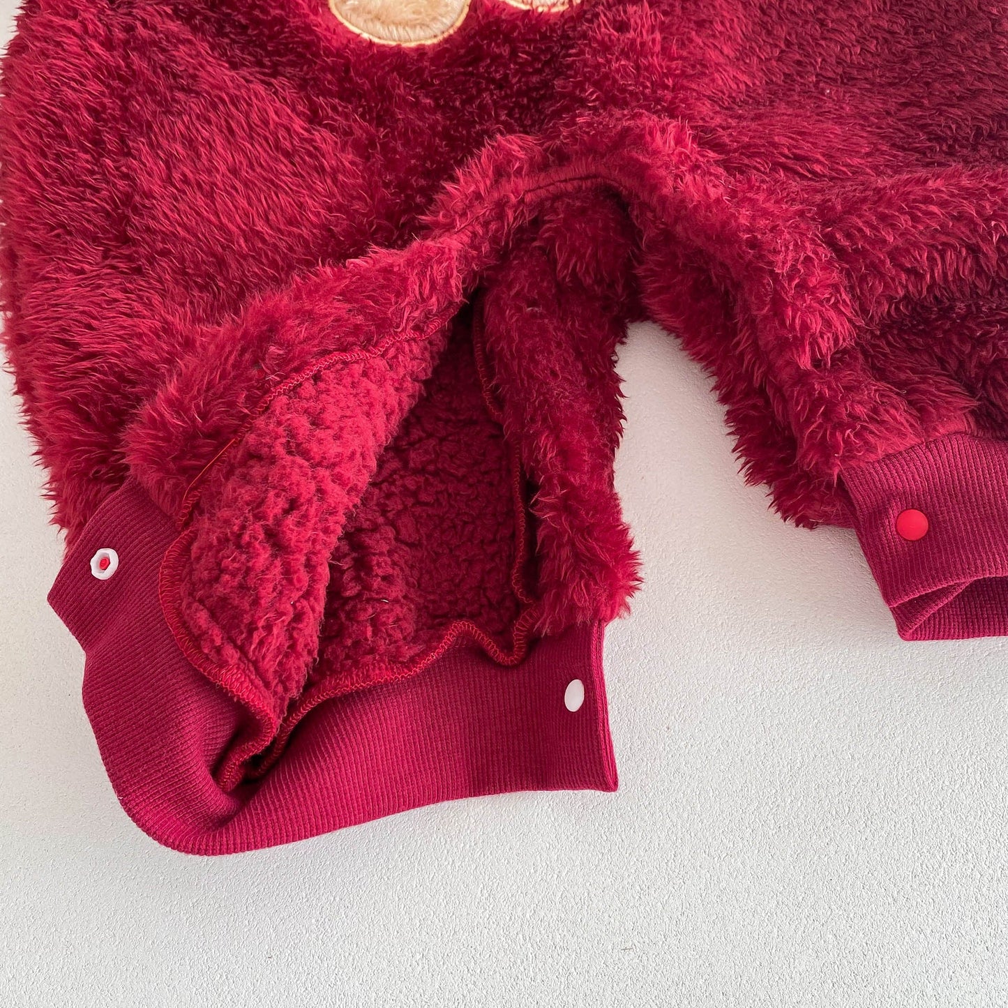 Cute And Cozy Baby Teddy Bear Romper For Autumn/Winter Outings – Red