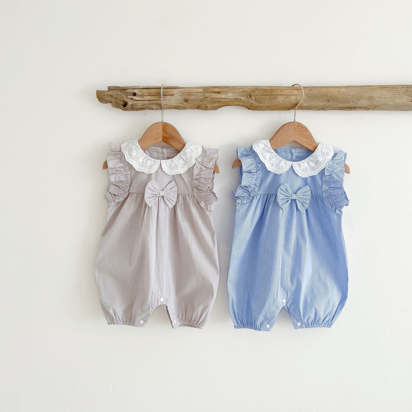 Baby Girls Sleeveless Stripped Romper