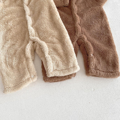 Infant Baby Little Bear Thicken Long Sleeve Jumpsuit In Winter