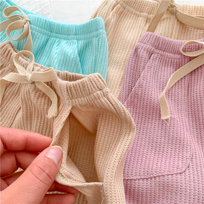 Baby Solid Color Soft Cotton Home Clothes Sets