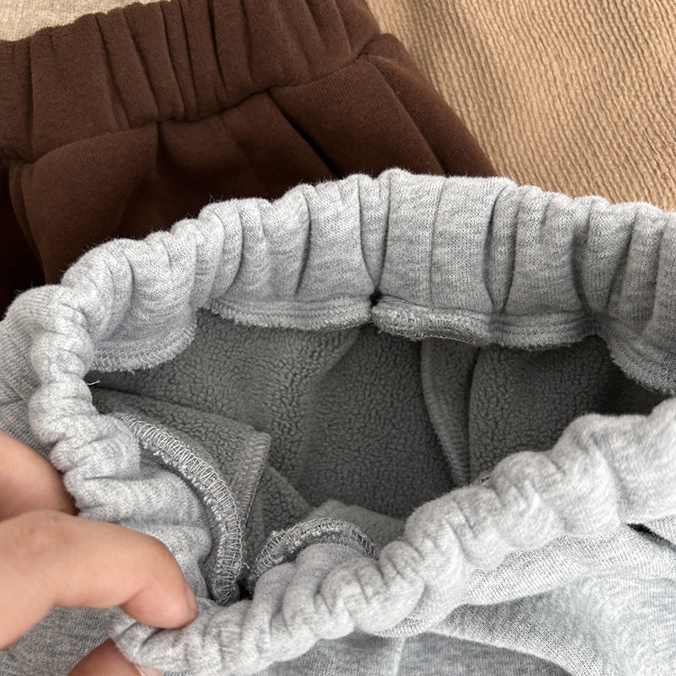 Baby Solid Color New Winter Kindergarden Thickened Pants