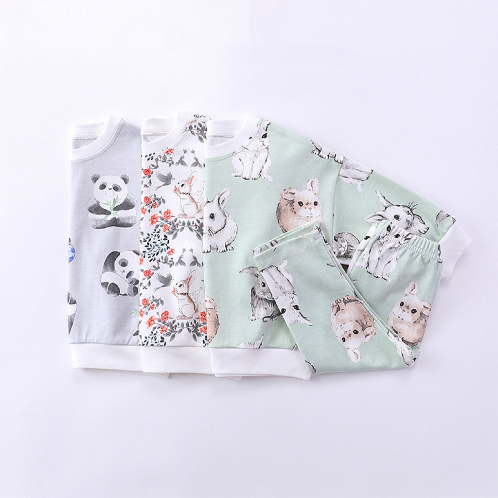 Print Pattern Hoodie & Pants Sets Outfits