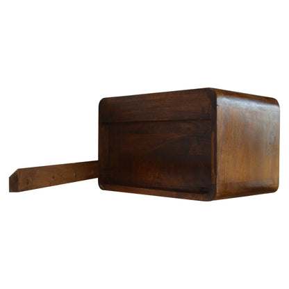 Floating Curved Chestnut Nightsand