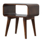 Curved Open Chestnut Nightsand