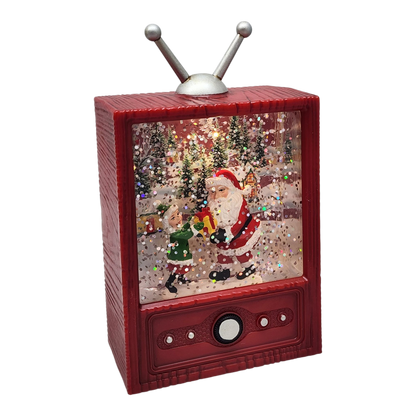Retro TV Santa Snow Globe