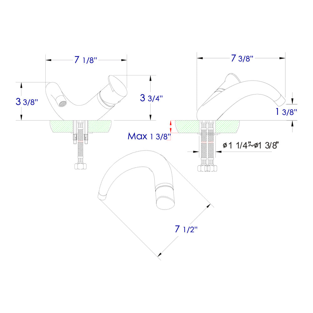 ALFI brand AB1572 Wave Single Lever Bathroom Faucet