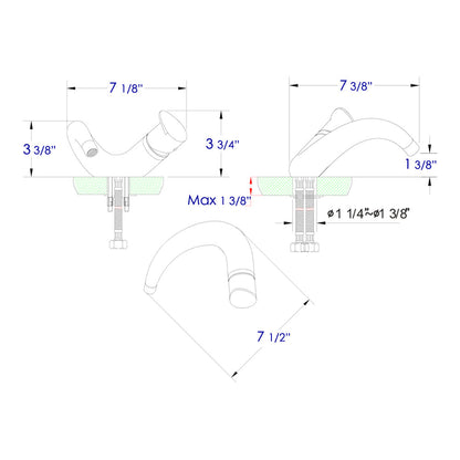 ALFI brand AB1572 Wave Single Lever Bathroom Faucet