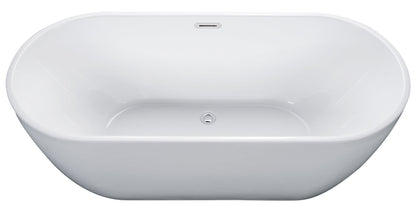 ALFI brand  AB8839 67 inch White Oval Acrylic Free Standing Soaking Bathtub