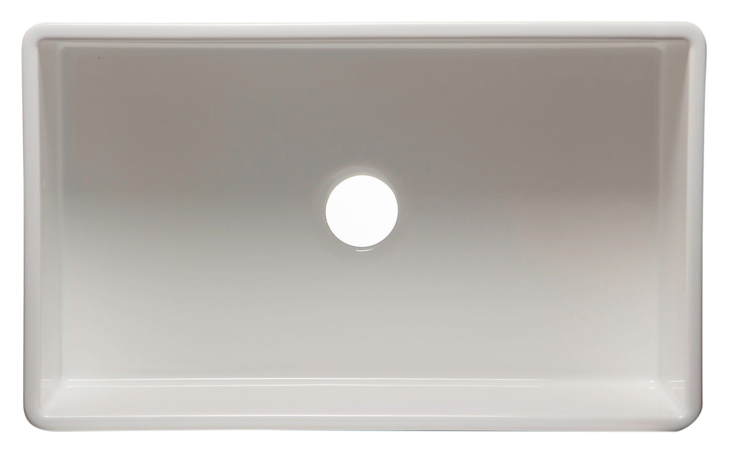 ALFI brand AB533 AB533-W 33" White Smooth Apron Single Bowl Fireclay Farm Sink