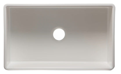 ALFI brand AB533 AB533-W 33" White Smooth Apron Single Bowl Fireclay Farm Sink
