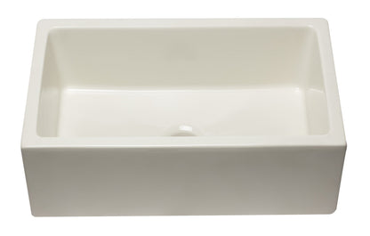 ALFI brand AB3018HS Reversible Smooth / Fluted Single Bowl Fireclay Farm Sink