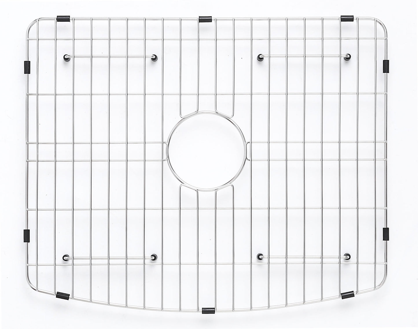 ALFI brand ABFC2420 ABFC2420-W White Smooth Curved Apron 24" x 20" Single Bowl Fireclay Farm Sink with Grid