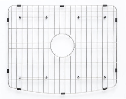ALFI brand ABFC2420 ABFC2420-W White Smooth Curved Apron 24" x 20" Single Bowl Fireclay Farm Sink with Grid