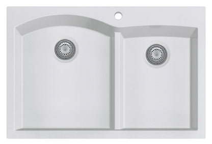 ALFI brand AB3320DI 33" Double Bowl Drop In Granite Composite Kitchen Sink