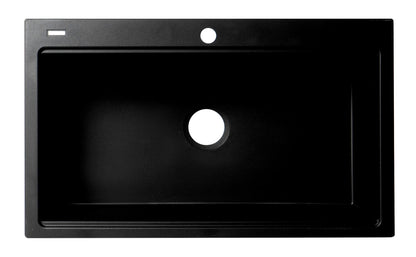 ALFI brand AB3418SBDI 33" Granite Composite Workstation Step Rim Single Bowl Drop In Sink with Accessories